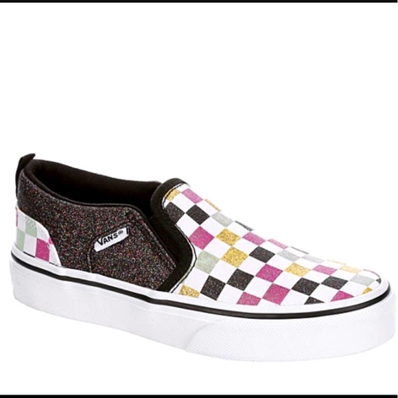 vans asher black glitter